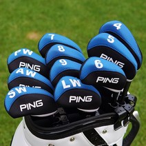 골프채 커버 P-I-N-G 골프아이언커버 통용 자석형골프채 커버 슬림하고 톡톡한 네오프랜형 내구성 좋은 남성 여성 커버, PING 네오프랜형-블루