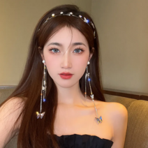 Mayfox나비 큐빅 장식 태슬 머리띠 여