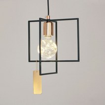 로먼 인테리어 1등 펜던트, G80 LED 은하수전구 1W (전구색) 포함, 블랙