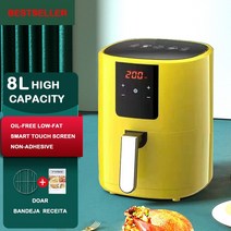 에어 프라이어 팬 6L 전기 0ven 스마트 대용량 건강 및 저지방 가전 플러그 EU/AU/UK/us용, 8L Yellow