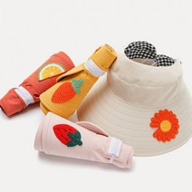 준캡 유아 아동 어린이 과일자수포인트 썬캡 여름밀짚모자 자외선차단 귀여운모자