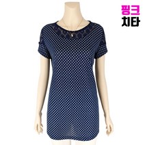 엄마옷 핑크치타 중년여성의류 할머니옷 땡땡이 리본 라운드티