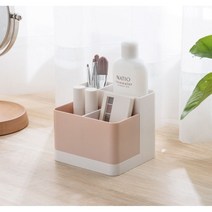 슬림펜꽂이 예쁜 데스크 오거나이저 볼펜홀더 사각 미니 색연필정리 필기도구 통 독서실사무실서재회사 책상꾸미기 수납정리함 데스크테리어 디자인문구 다용도 멀티 화장대 북유럽 허니콤 튤립, 핑크