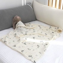 동광 스토리 Cotton 100% 3중 요루거즈 패턴 프린팅 블랭킷/낮잠이불, 레빗 스퀄 그린