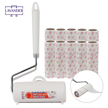 [라벤더] 사선컷팅 돌돌이 테이프클리너 본체+거치대+리필 풀세트 선택형, 본체+거치대+리필 10개 세트