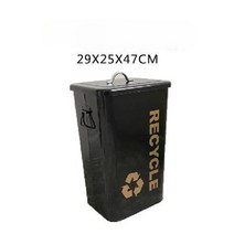 재활용 분리수거함 철제 26L 쓰레기통 유리 플라스틱 캔 종이 휴지통, F. 26L 검은색 (재활용)