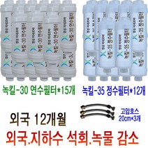수돗물 지하수 수질상태에 따라 다양한 방법으로 설치 가능한 소형 녹물제거 정수필터/연수필터/녹물이 조금 나올때는 1개설치/녹물이 많이 나오면 필터를 여러개 연결해서 사용 가능, 17번 상품: 외국 12개월 사용분