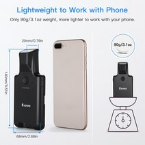 북스캐너 책스캐너 Eyoyo-2D 백 클립 휴대용 블루투스 바코드 스캐너 핸드폰 작동 데이터 매트릭스 1D 2D QR 안드로이드 IOS 시스템