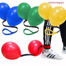 기쁜우리게임창고 더블 풍선터뜨리기 체육대회 명랑 운동회 게임 용품 도구, 밴드10개+풍선빨강24개