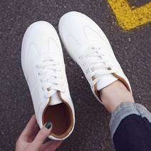데일리 리본스니커즈 소가죽스니커즈 스니커즈 여자 운동화 캐주얼 패션 화이트 6124ma