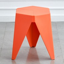 심플 모던 플라스틱 스툴 육각스툴 보조의자 벤치 컬러다양, 오렌지색