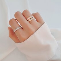 주얼리h [써지컬스틸] 사각큐빅풀 반지