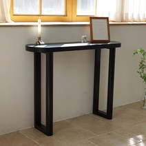 바우미스트 하제 타원형 원목 선반 콘솔 800 4colors, 블랙