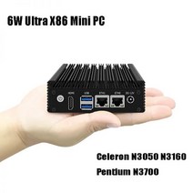 팬리스 미니 PC 펜티엄 N3700 셀러론 N3160 N3050 쿼드 코어 산업용 컴퓨터 포켓 GPIO 듀얼 LAN 2x USB3.0 6W 울트라 X86, Pentium N3700_미국, No RAM No Storage