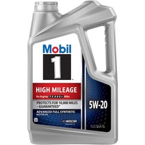 Mobil 1 모빌원 엔진오일 5W-20 (4.73L) High Mileage Full Synthetic Motor Oil, 5 Quart(4.73L), Full Synthetic 5W-20, 1개
