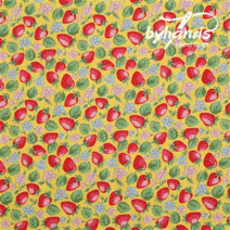 바이핸즈 꽃무늬 패치워크 패브릭 피드색 퀼트 프린트원단 - 1/2yd 대폭 4종, 9.스트로베리-옐로우
