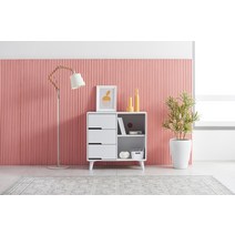 오로라 3단서랍 오픈 서랍장 거실장 티비다이, 오크