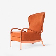 디자이너 동행 싱글 소파 거실 소형 아파트 롱 의자와비사비 스타일 패브릭 가구, 03 Coral Orange