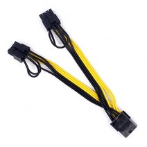 12pcs pci e 6 핀 2x 8 핀 gpu 그래픽 카드 전원 분배기 케이블 pci express 6pin 암 남 8pin 전원 연장 케이블, 2개 20cm