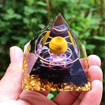 Orgone 명상 정신수양 기분좋은 힐링 에너지 용품 피라미드 크리스탈 풍수 장식품 소품, 29