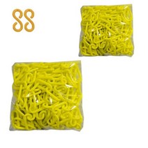 동광세이프티 노랑체인 6mm x 5m 2p + 플라스틱 연결고리 2p, 4세트