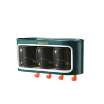 양념통 조미료 병 통 주방 상자 플라스틱 가정용 서랍 형 숟가락 소금 글루타민산 나트륨 보관 상자, 노르딕 그린 3 그리드