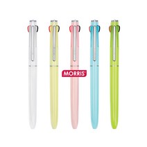 MORRIS 국산 모리스 스타플로 3색볼펜 마일드 파스텔, 퓨어화이트