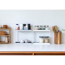 에뉴리빙 주방 2단선반 수납정리함 양념통 주방선반, 화이트