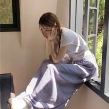홍콩무드 체크 여성 2023 년 봄계절 하이웨이스트 날씬해 보이는 치마 작은 키 미디스커트 A라인