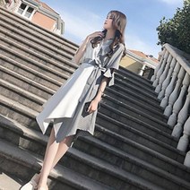 L.HOUSESTORE여성 롱 원피스 불규치 투톤 원피스 루즈핏 리본 벨트 원피스 하객룩 트위드원피스 여자쇼핑몰 바캉스원피스 스포츠원피스 여름원피스