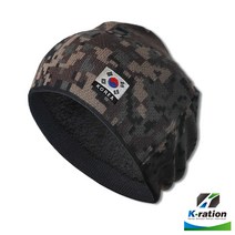 케이레이션 기모 비니 모자 (디지털) 방한용 태극기자수 털모자 니트모자