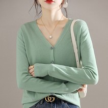 여성 브이넥 니트 가디건 6컬러