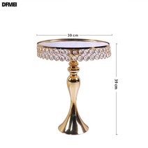 DFMEI 유럽 웨딩 케이크 소품 철예 케이크 홀더 홈 인테리어 생일 파티 크리스탈 트레이 과일 접시, 하이힐 30CM
