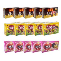 [쩝쩝스낵] abc초코쿠키+초코송이+칸쵸 각5개, 1세트, 770g