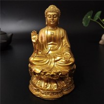 불교용품불상 조각상 불상 황금 중국 풍수 부처 동상 수제 수지 공예 명상 부처 51, 금