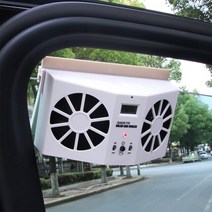 저소음 서큘레이터 선풍기 범용 태양열 구동 자동차 배기 팬 라디에이터 차량 쿨러, [02] WHITE