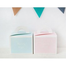 떡포장 조각케익 미니박스포장 2장 어린이집생일선물, 블루, 기본선택