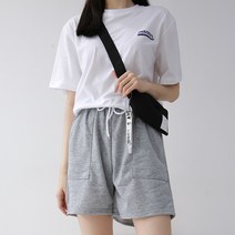 코디제이 여자반바지 W쭈리린다4부팬츠 4부반바지 빅사이즈 커플룩 면반바지 데일리룩 운동복 쭈리반바지