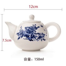 자사호 찻주전자 싱글 손잡이 대 입 갈 인용 서시 다관 1인 미니 사이즈 핸드메이드 4495868084, 청화백자 다관