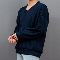 제아나 브이넥 골지 니트 티셔츠