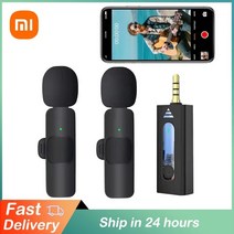 마이크 xiaomi 무선 3.5mm 라발리에 라펠 카메라 스피커 스마트 폰용 무지향성 콘덴서 녹음, 1에서 2
