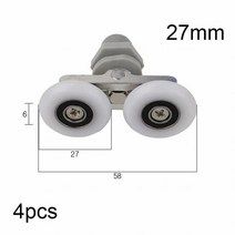 컨베이어로라 롤라 고무벨트 4pcs 19232527mm 트윈 욕실 샤워 도어 슬라이딩, 27mm