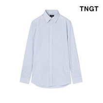 TNGT 95 사이즈 블루 레귤러카라 면스판 스트라이프 드레스셔츠