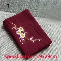 소창 수건 손수건코튼 린 넨 중국 스타일 선 티 타월 흡수 두꺼운 걸레 꽃 자 수 차 코스터 액세서리, 02 B