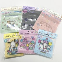 산리오 캐릭터 지퍼백(5매입), 시나모롤(M)