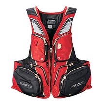시마노 SHIMANO VF-121T NEXUS 낚시 플로팅 라이프 베스트, 레드, XXL