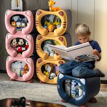 AKRUA 장난감정리함 수납정리함 다기능 이동식 박스 수납 서랍형 간식 정리함 바구니 토이박스, 블루, 3P