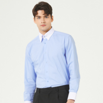 코디갤러리 95130 SIZE 블루 클레릭 핀홀카라 셔츠_CDSTA02NSL