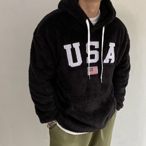 미꼬장 usa후드티 보아털 오버핏