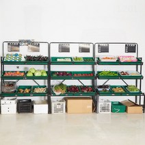 채소 야채 과일 진열대 펜트리 슈퍼 가게 업소용, 상세이페이지 참고, 검은색 3단 선반
